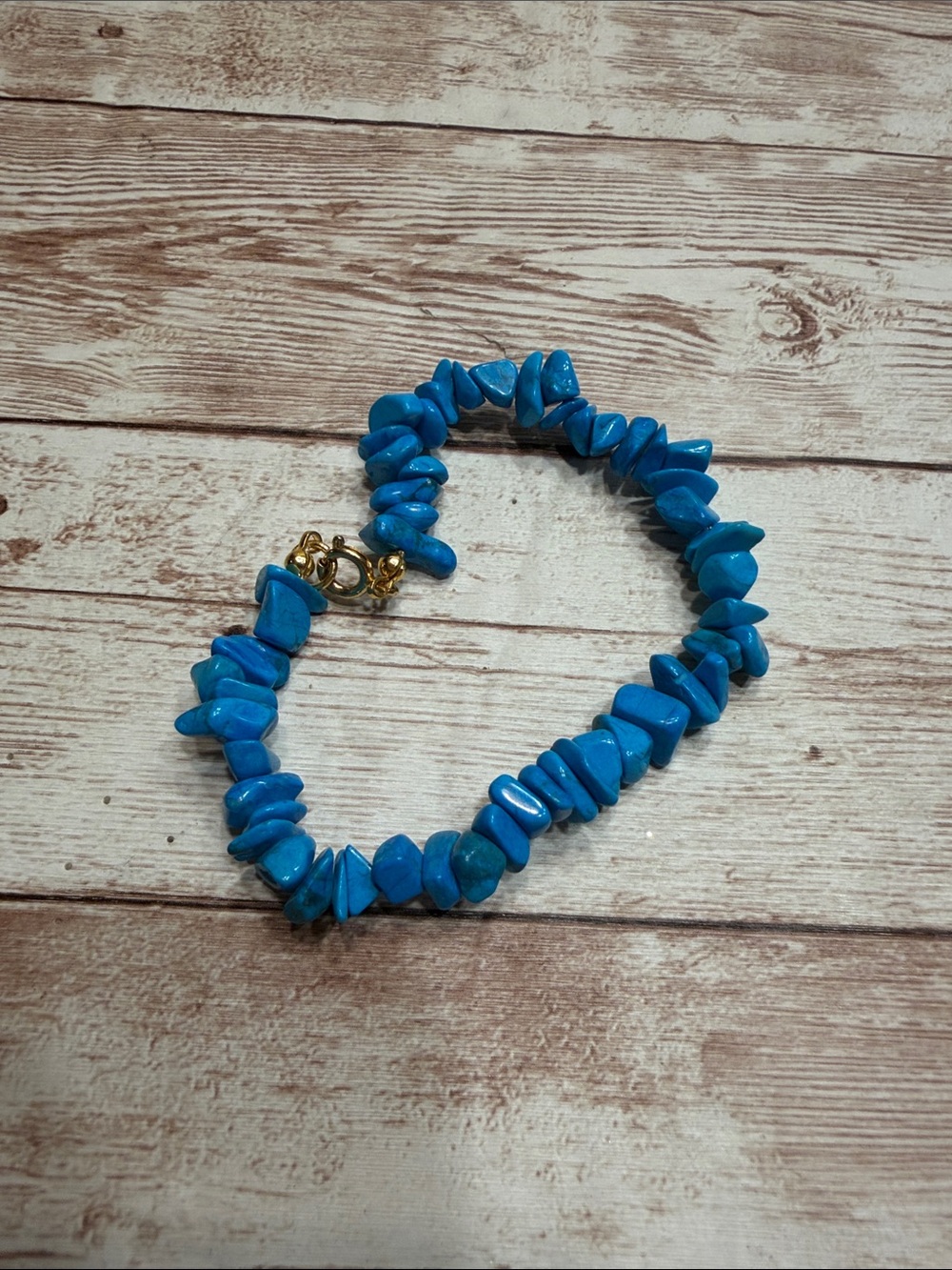 Blue Chip Stone Beaded Bracelet - Unbranded